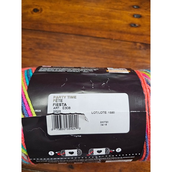 Red Heart Super Saver Color Block Yarn Party Time Fiesta Acrylic Medium Weight 4 - Picture 4 of 4